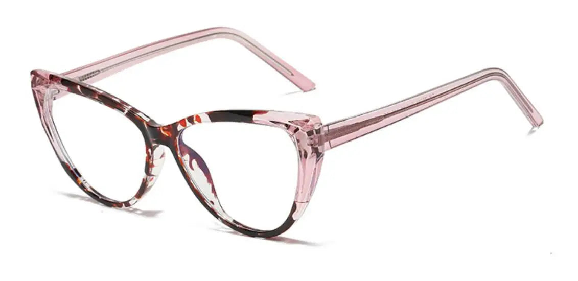 Transparent Cat Eye Reading Glasses - Ultralight TR90 Computer Eyewear with Spring Hinge for Women