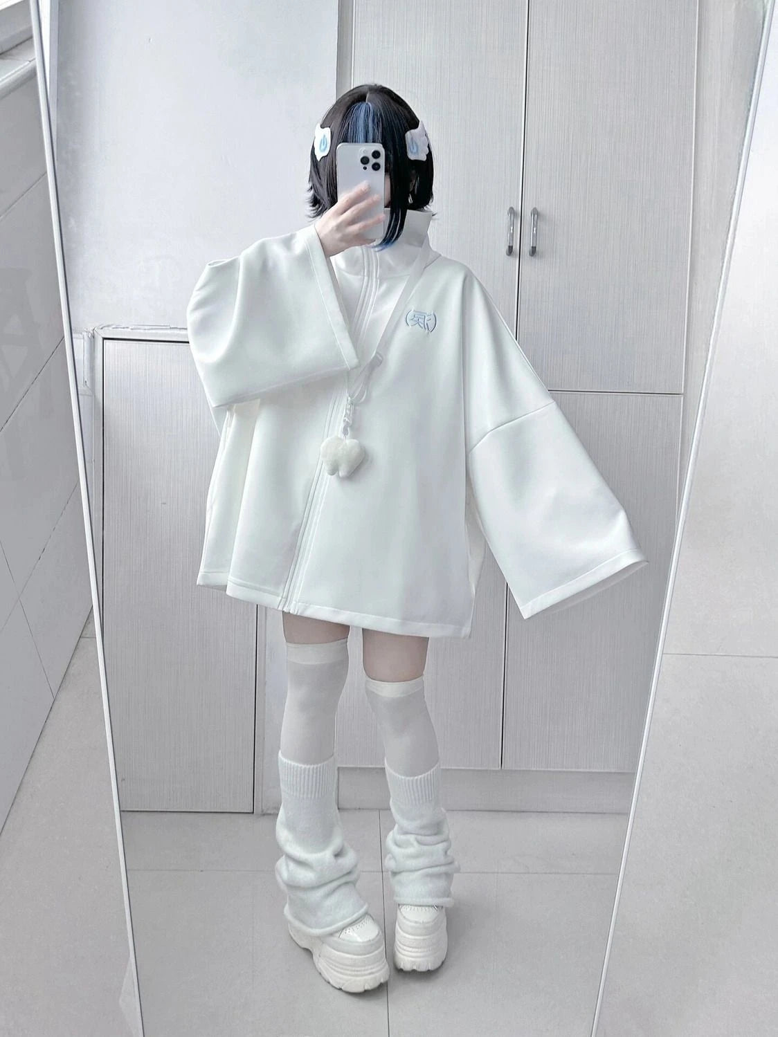 Spring Casual Hoodie – Women’s Loose Y2K Aesthetic Oversized Embroidered Harajuku Zipper Grunge Sweatshirt