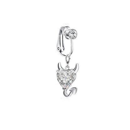 Faux Butterfly Leaves Belly Piercing – Dangling Clip-On Fake Navel & Cartilage Earring for Umbilical Piercing