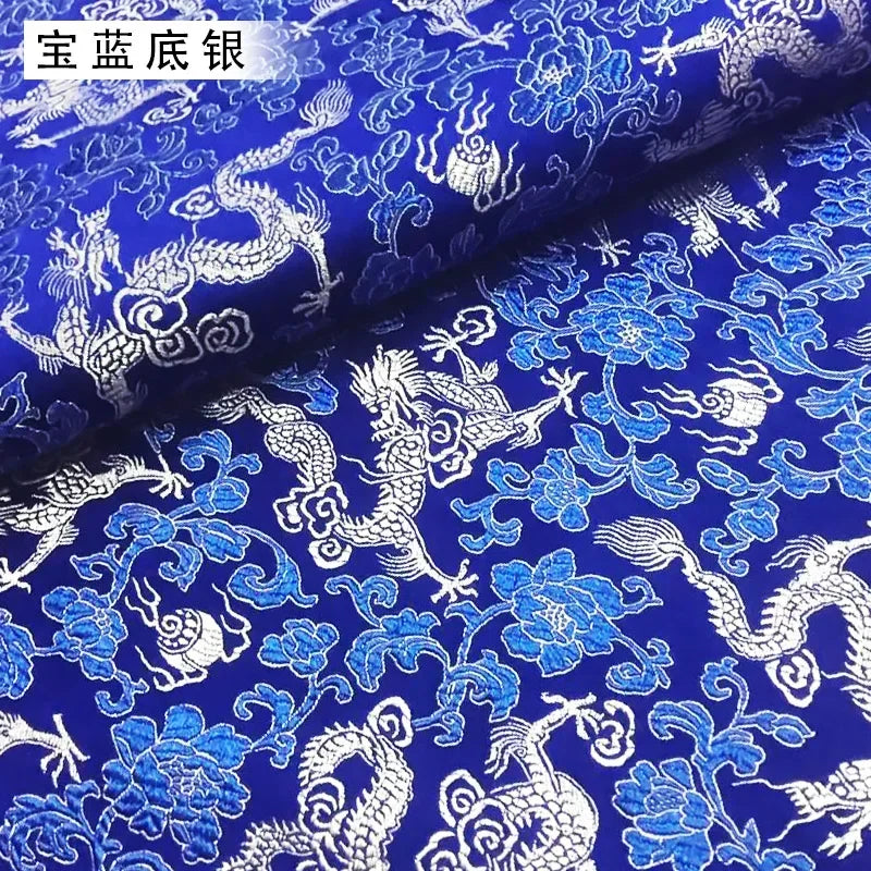 0.5/1/2m Brocade Satin Fabric — Dragon Pattern Material for Sewing, DIY Crafts, Gift Boxes & Patchwork