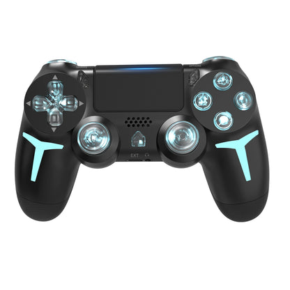 GAMINJA RGB Wireless Game Controller - Bluetooth Gamepad for PS4 PS3 PC with LED Lights, 6-Axis Gyro and Dual Vibration