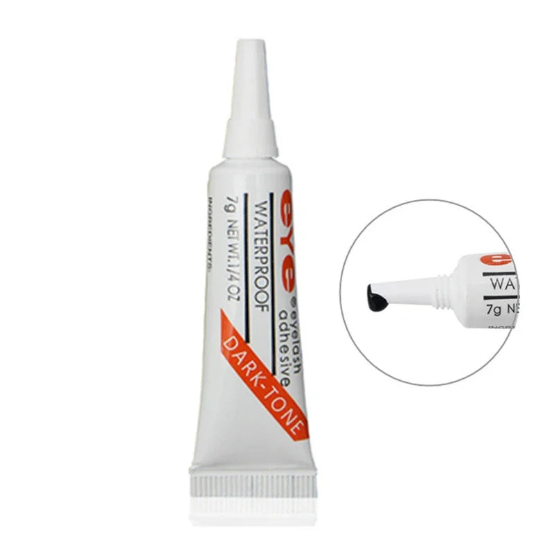 Waterproof Eyelash Glue — Strong Adhesive for False Lashes, 7g Dark or Clear Makeup Accessory