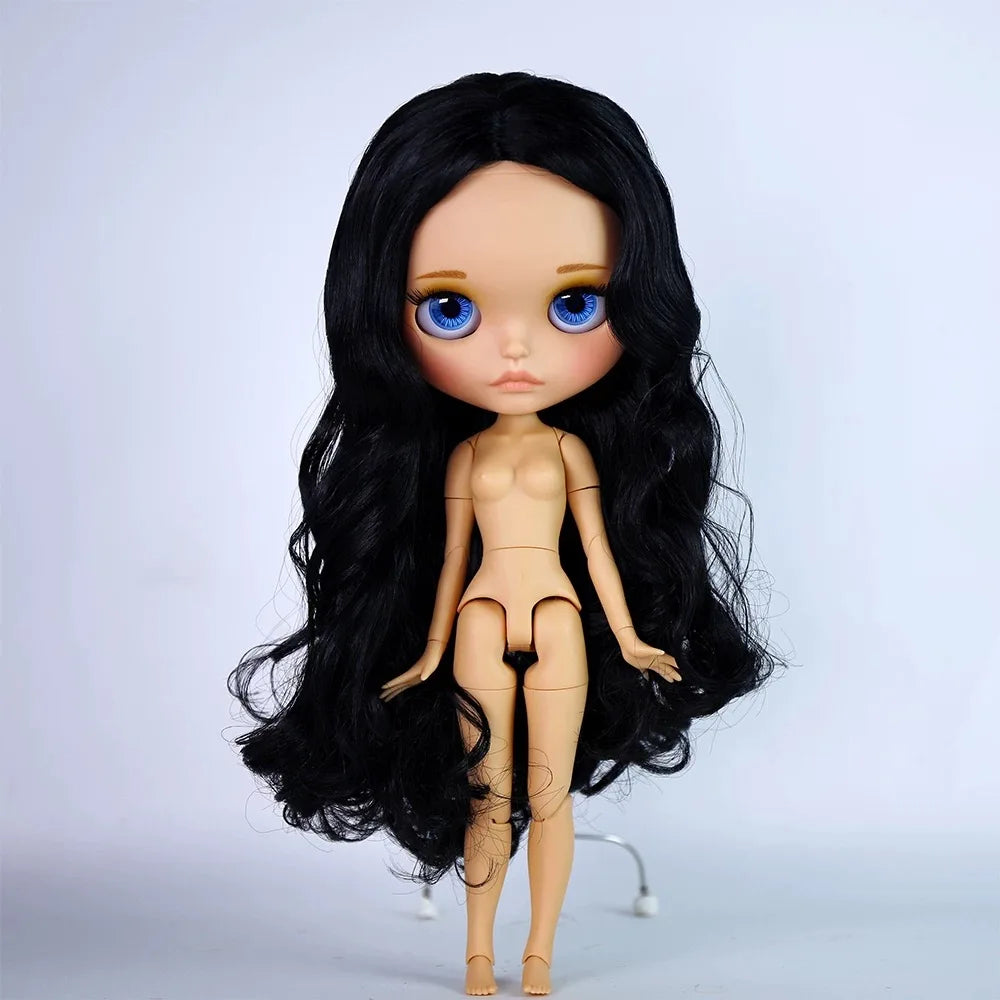 ICY DBS Blythe Doll – 30CM Tan Skin Matte & Glossy Face, Pouting Lips, 19-Joint BJD DIY Costume Doll Gift
