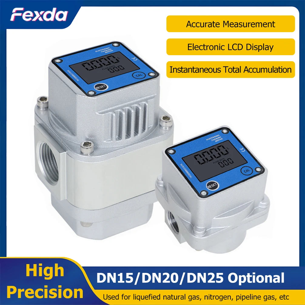 High-Precision Digital Gas Flow Meter - LCD Roots Flowmeter for LNG, Oxygen & Industrial Applications DN15/20/25