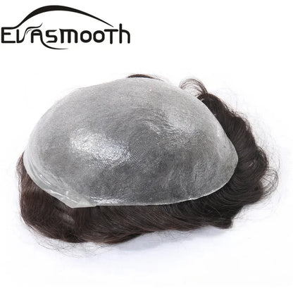 Ultra Thin Skin 0.03mm Men’s Toupee Human Hair Wig – Natural Hair Replacement System Lightweight Male Hairpiece