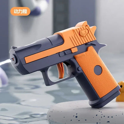 Mini Desert Eagle Water Gun – Mechanical Continuous Firing Small Pistol for Kids, Summer Beach & Pool Toy