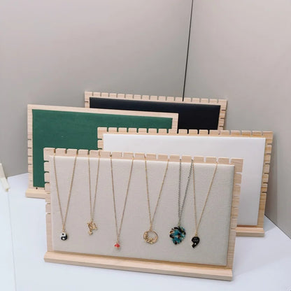 Creative Solid Wooden Necklace Display Frame – Pendant Support Jewelry Display Stand