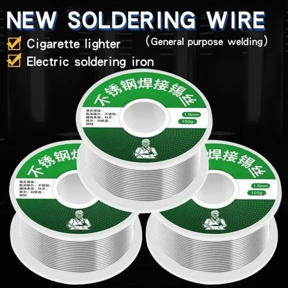 100/50g No-Solder Soldering Rods – Low-Temperature Easy-Melt Silver Welding Wire, Universal Cored Weld Rod