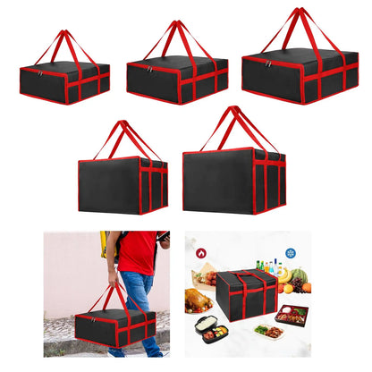 Pizza Insulated Delivery Bag – Thermal Food Warmer Carrier Tote for Hot Pizza, Takeaway & Grocery Shopping, Portable Heat Retention Bag