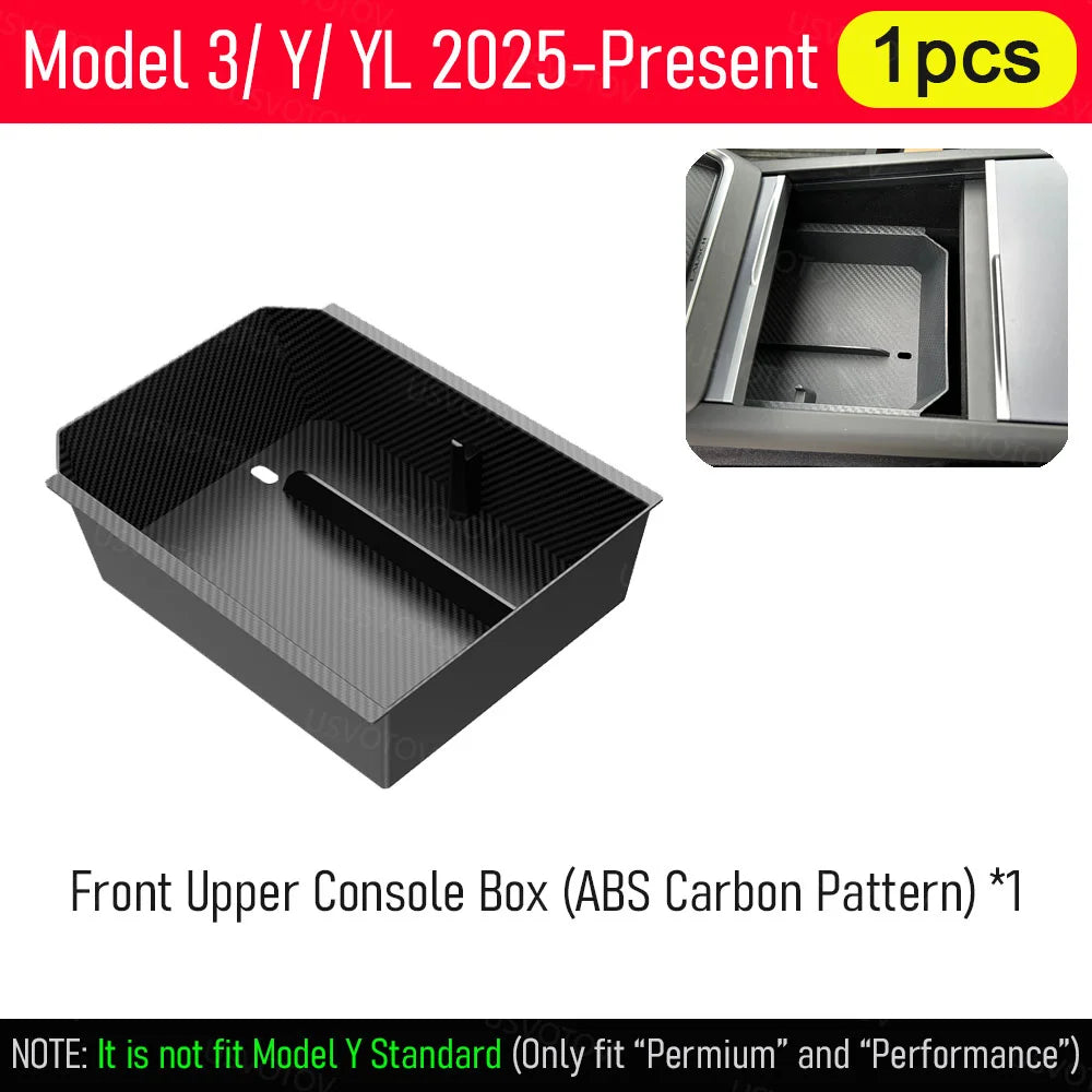 Tesla Center Console Organizer Tray – Storage Box and Cup Holder Insert for Model Y Juniper, Model 3 and Model YL (2025–2026)