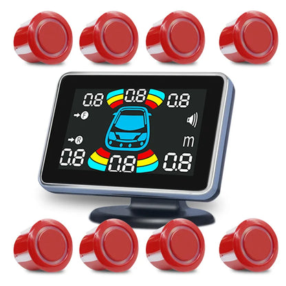 8-Channel Car Parking Sensor – Parktronic Reverse Backup Radar, Rear Auto Detector with Buzzer Assistance Kit