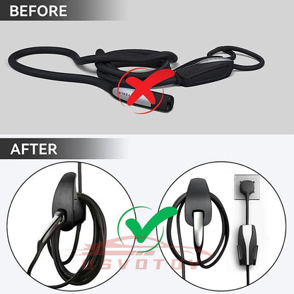 Car Charging Cable Mount for Tesla Model 3/Y/S/X - Wall Mount with Chassis Bracket & Connector Charger Holder