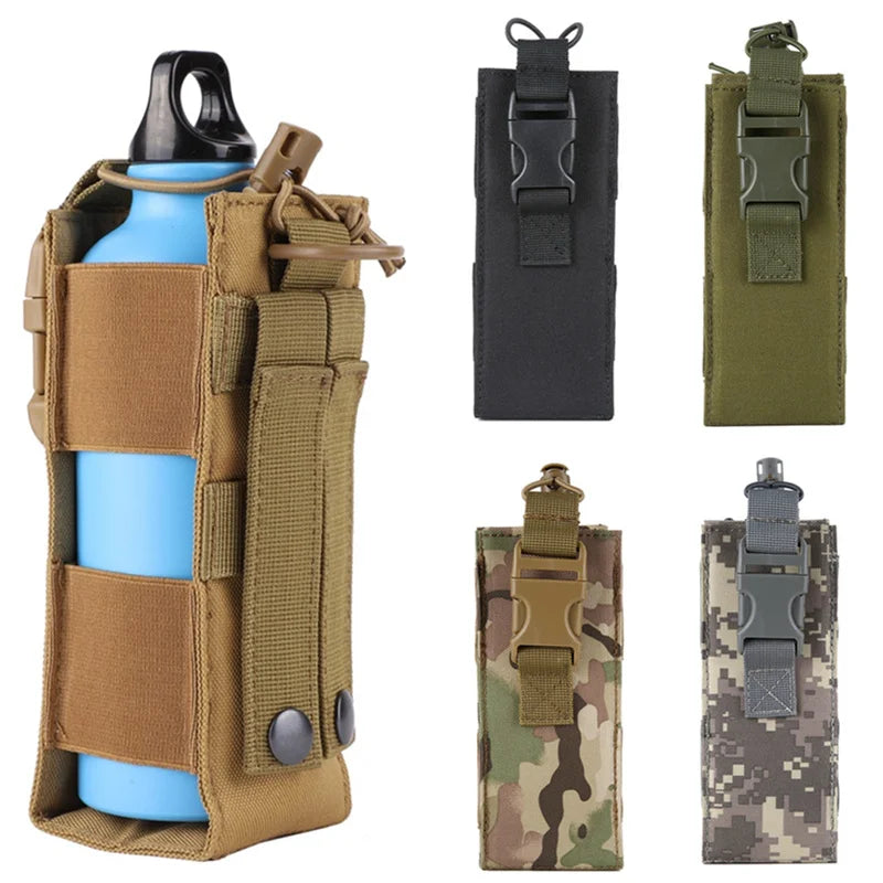 MOLLE Water Bottle Holster Pouch - Outdoor Sports, Hiking, Camping & Travel Canteen Holder EDC Tool Waist Bag