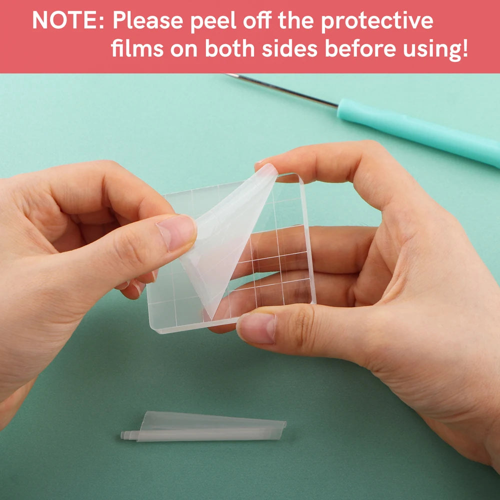 Clear Acrylic Stamp Block Kit - Assorted Grid Line Blocks for Scrapbooking & Card Making