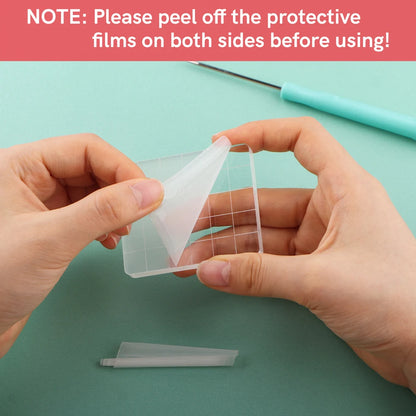 Clear Acrylic Stamp Block Kit - Assorted Grid Line Blocks for Scrapbooking & Card Making