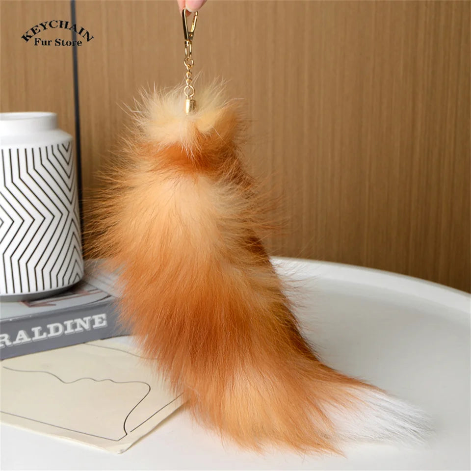 Cute Fluffy Bunny Fur Keychain – Plush Pom Pom Bag Charm and Car Key Ring with Hair Bow