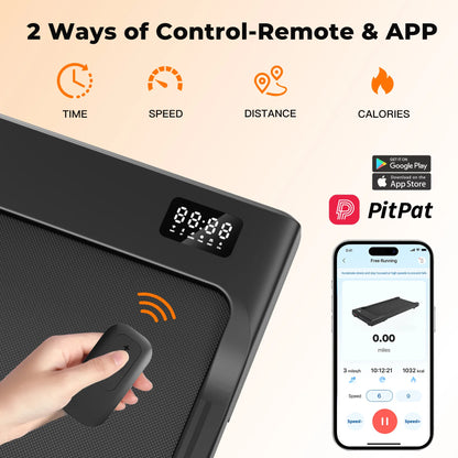 2-in-1 Walking Pad Under Desk Treadmill – Portable 2.5HP Home & Office Treadmill with Remote Control and LED Display