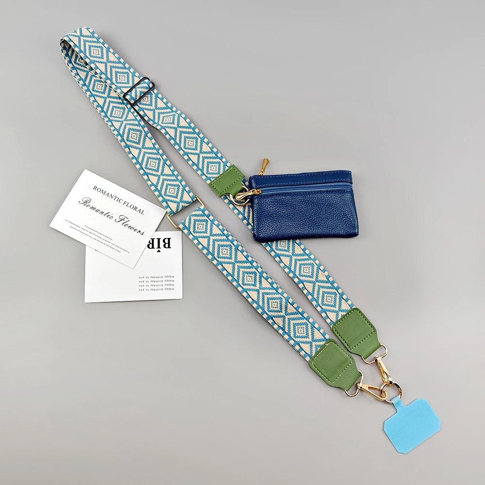 Adjustable Crossbody Mobile Phone Lanyard Strap – Anti-Lost Cell Phone Case Pendant with Zippered Wallet, Card Gasket & Coin Purse