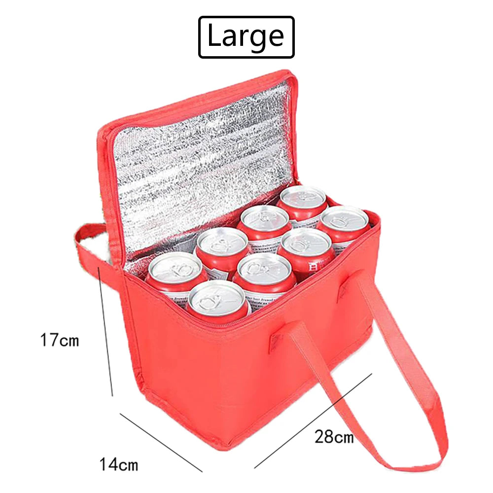Portable Insulated Lunch Cooler Bag – Folding Thermal Picnic Tote, Ice Pack Food & Drink Carrier, Beer Delivery Bag