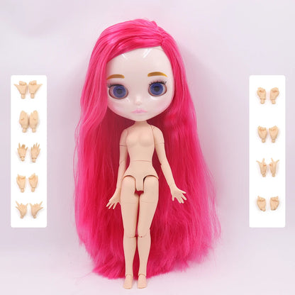 ICY DBS Blythe Doll 1/6 Joint Body 30cm BJD – Shiny Face with Extra Hands, DIY Fashion Doll Gift