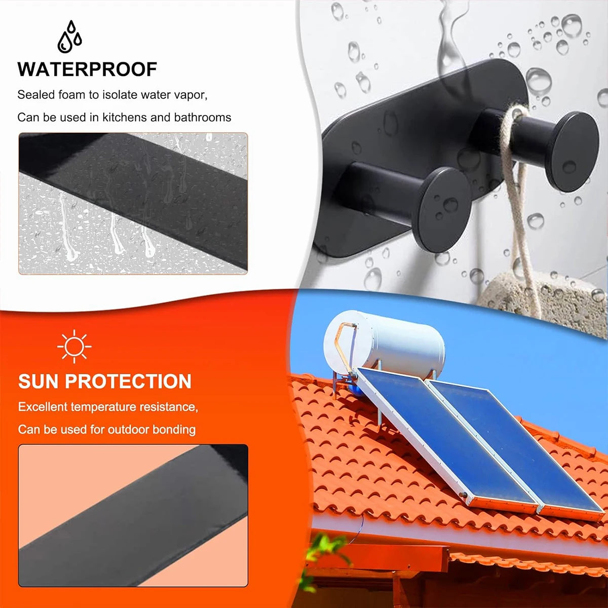 Extra Strong Double-Sided Acrylic Foam Tape – Waterproof, High-Temp Mounting Pad for Car & Home Use