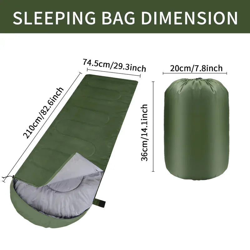 Ultralight Camping Sleeping Bag - Waterproof, 4-Season Warm Envelope for Backpacking, Outdoor Traveling & Hiking