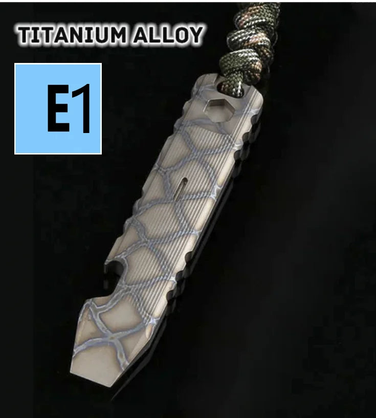 Titanium Alloy Multifunction EDC Tool – Wrench, Pry Bar, Bottle Opener & Screwdriver for Outdoor Use