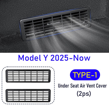 Tesla Model 3 and Model Y Juniper Under-Seat Vent Cover – Rear Air Conditioning Outlet Protector Grill (2025–2026)