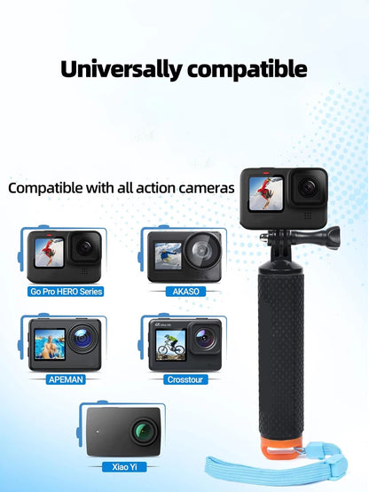 GoPro Floating Hand Grip Waterproof Handle & Selfie Stick - For GoPro Hero 13/12/11/10/9/8/7/6/5, Insta360 X4/X3, DJI Action 4/3