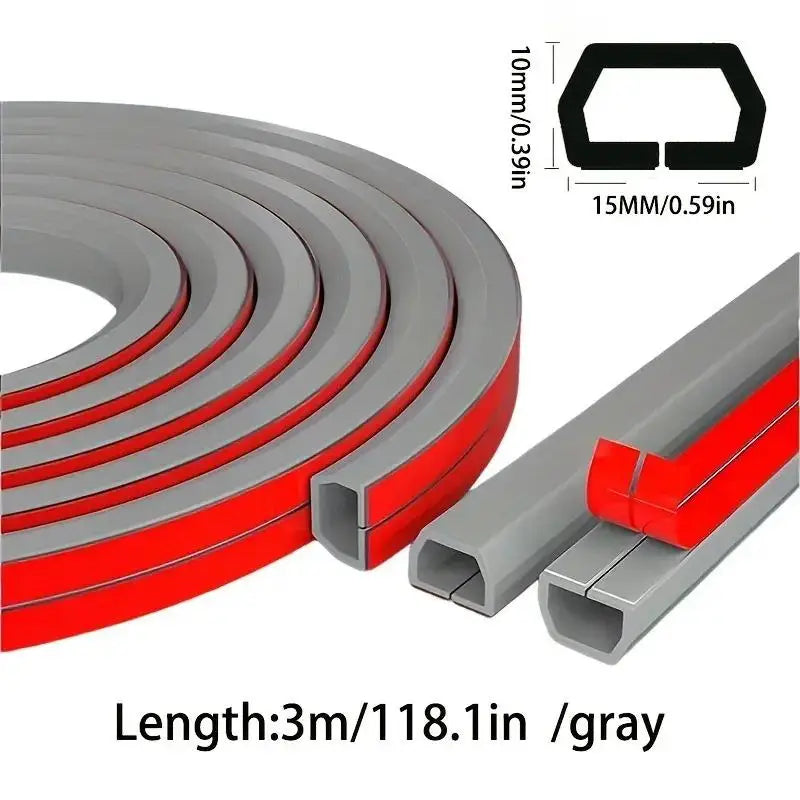 Cable Management Sleeve - 118" Self-Adhesive PVC Cord Hider for Wall & Floor, Insulated Wire Cover
