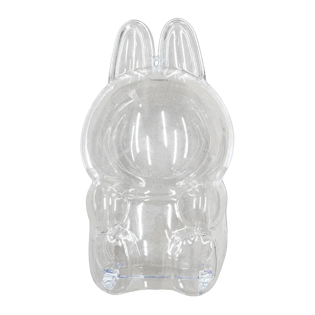 17cm Labubu Transparent Protective Cover - Monster Toy & Elf Doll Storage Display Box