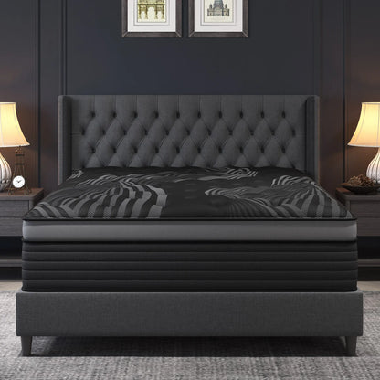 Gel Memory Foam Hybrid Mattress - Pocket Spring Medium Firm Mattress in a Box with Motion Isolation for Twin, Full, Queen & King Beds