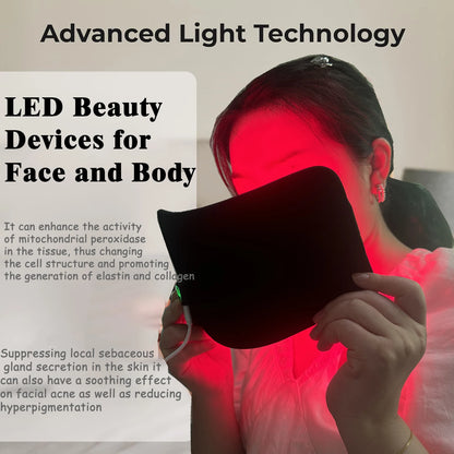 Red Infrared Light Therapy Pad - 660nm 850nm LED Heat Therapy Device for Face, Body, Back, Knee, Hands & Feet Relief