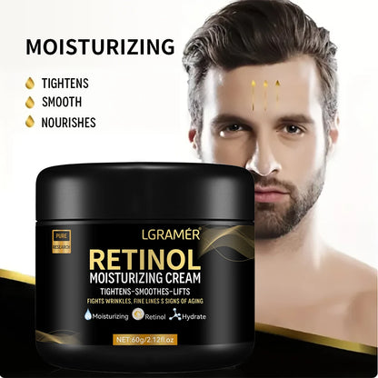 Men’s Retinol Face Moisturizer – Anti-Aging Wrinkle Cream for Hydration, Pore Minimizing & Smooth Bright Skin