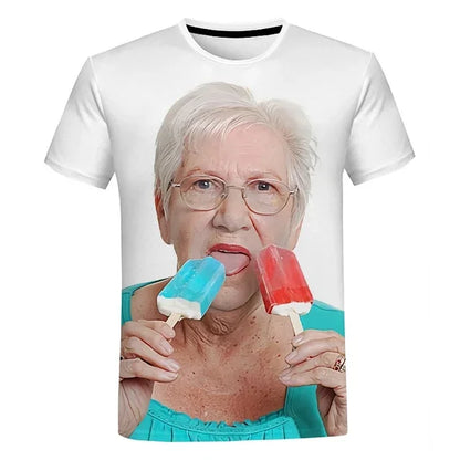 Funny Popsicle 3D Print T-Shirt - Creative Summer Graphic Loose Casual Top