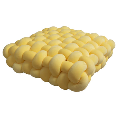 Knotted Square Cushion – Nordic Aesthetic Hand-Made Plush Pillow for Office Chair & Decorative Sleeping Back Support