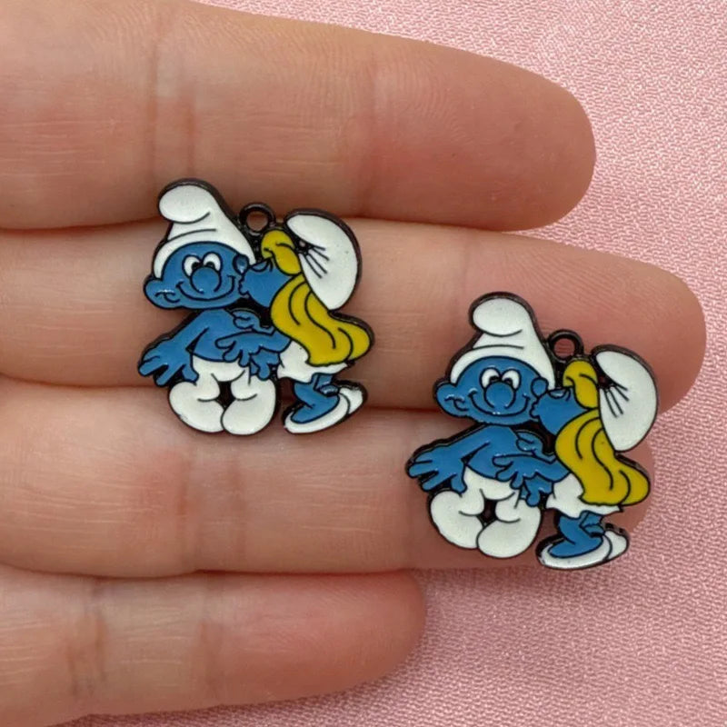10-Piece Cartoon Anime Alloy Charms - Drip Oil Pendants for DIY Jewelry, Keychains, Earrings & Bag Accessories
