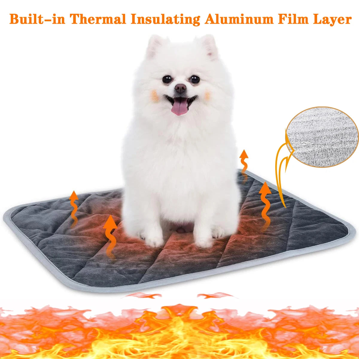 Self-Heating Pet Pad — Extra Warm Thermal Dog & Cat Crate Mat, Washable Anti-Slip Kennel Bed for Small & Medium Pets