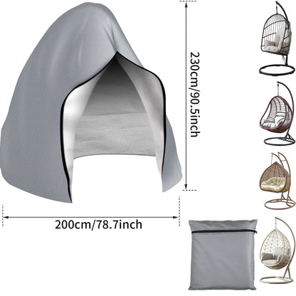 Waterproof Patio Hanging Egg Chair Cover 210D Heavy Duty – Windproof Dustproof Swing Seat Slipcover for Single & Double Garden Chairs
