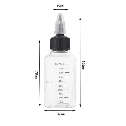 30ml-500ml Empty Hair Dye Bottles — Measured Twist Cap Refillable Squeeze Containers