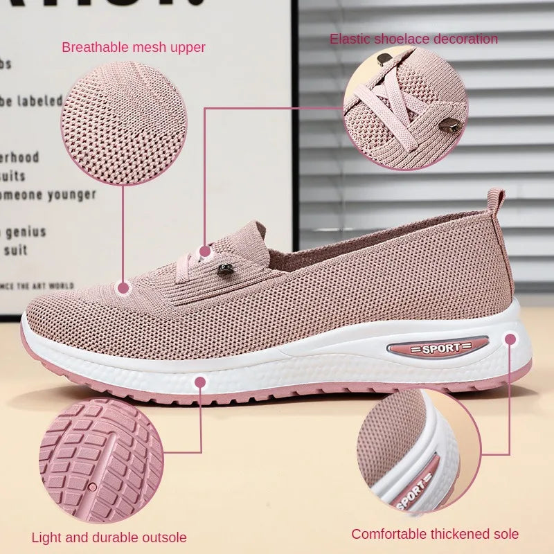 Women’s 2025 Breathable Mesh Casual Sneakers – Chunky Sole Lightweight Fashion Shoes with Free Shipping