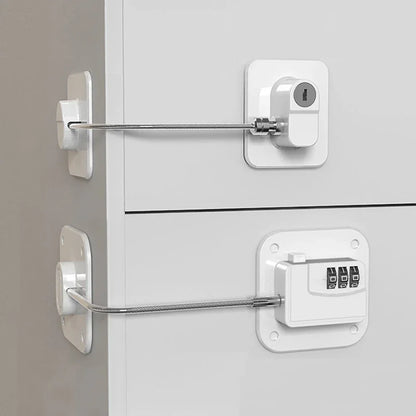 Child Safety Cabinet & Fridge Lock – Stainless Steel Cable Security Lock for Baby Proofing Doors, Windows & Home Use
