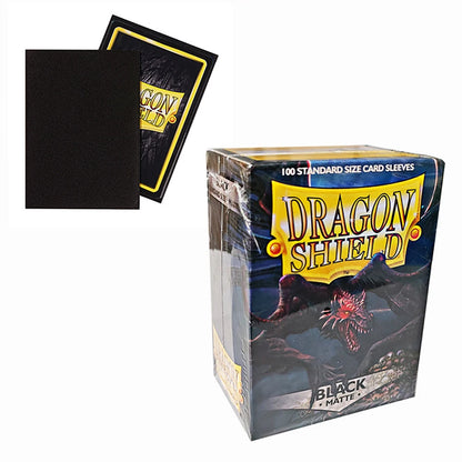 Dragon Shield Black Matte Card Sleeves - 100 Standard Size 66 × 91mm Trading Card Protectors for MTG and Board Games