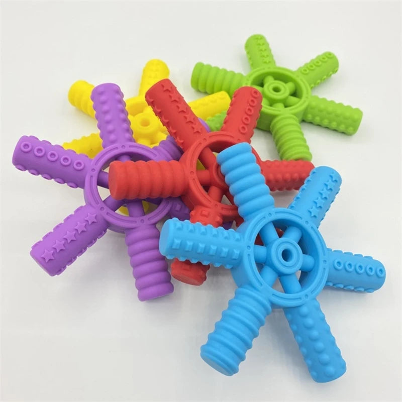 BPA-Free Silicone Baby Teether – Cartoon Sensory Chew Pendant Necklace for Newborns, Autism & ADHD Teething Care