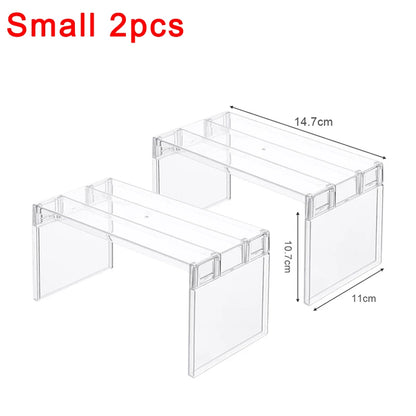 Refrigerator Storage Organizer – Layered Transparent Fridge Shelves & Desktop Stand, Space-Saving Kitchen Accessory