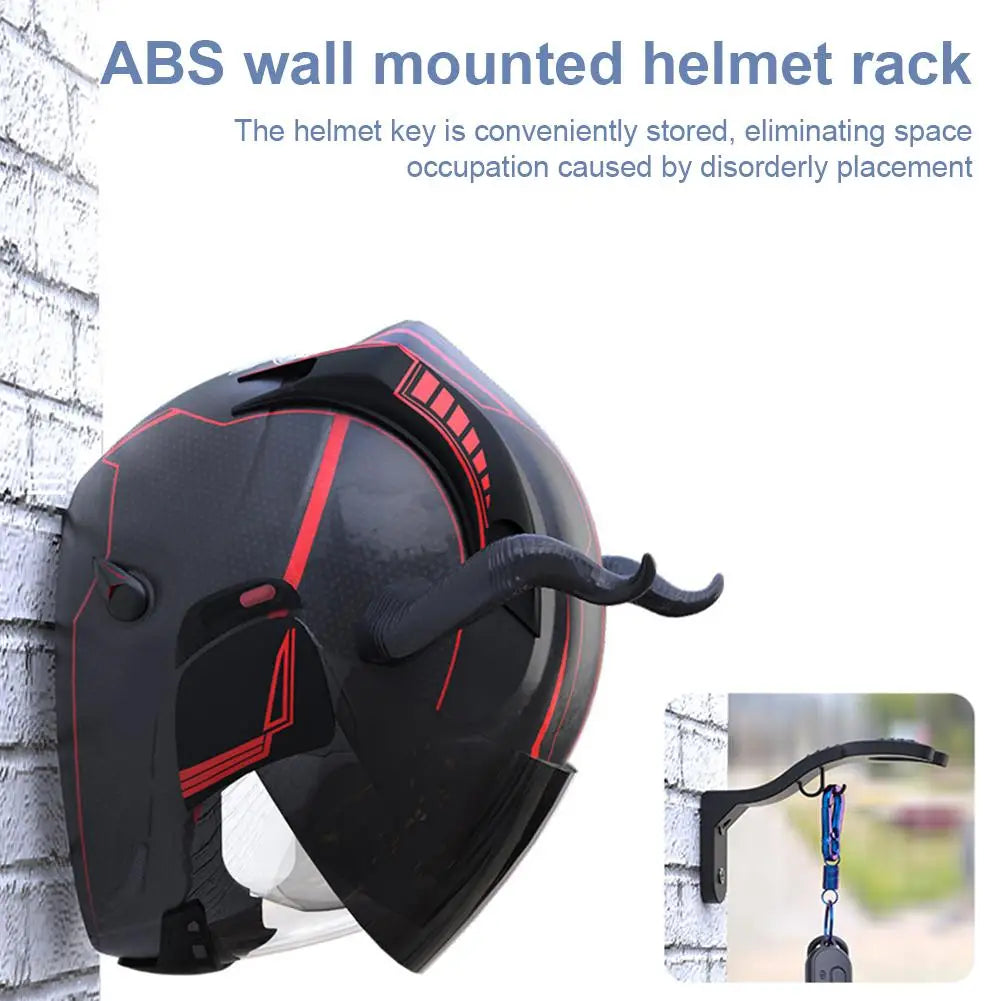 Motorcycle Helmet Holder Wall Mount - Head Gear Hook & Hat Hanger Stand for Helmets, Football & Bicycle Caps