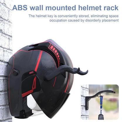 Motorcycle Helmet Holder Wall Mount - Head Gear Hook & Hat Hanger Stand for Helmets, Football & Bicycle Caps