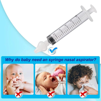 Baby Nasal Aspirator Syringe - Reusable Nose Cleaner and Nasal Irrigator for Infants and Children
