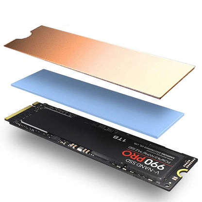 TEUCER M.2 SSD Heatsink – Aluminum Gasket with Thermal Silicone Pad for PS5 & Desktop PC