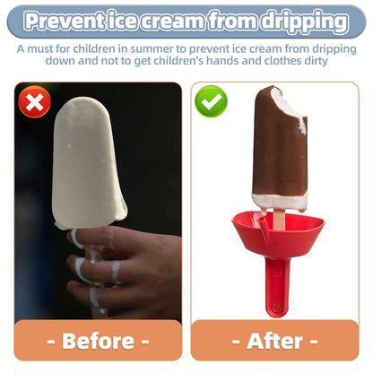 Kids' Mess-Free Popsicle Rack with Straw: Drip-Proof Ice Cream Holder for No-Mess Frozen Treats